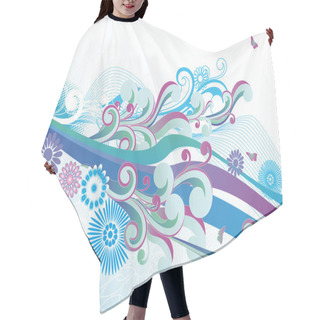 Personality  Blue Retro Wind Hair Cutting Cape