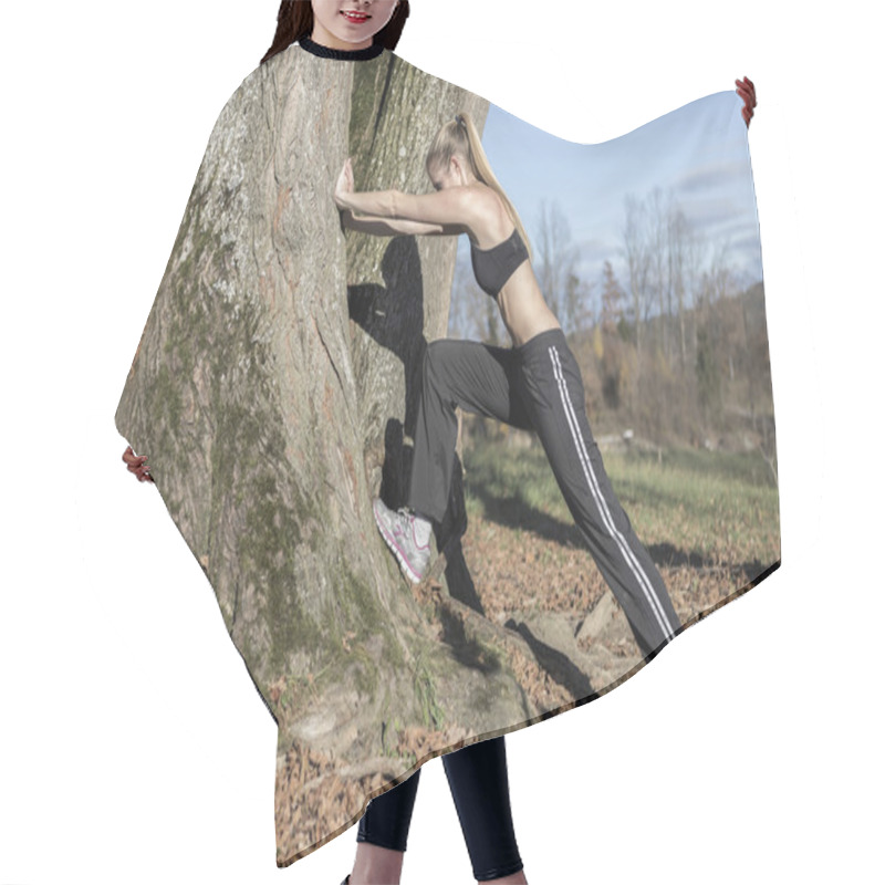 Personality  Stretching In The Nature Hair Cutting Cape