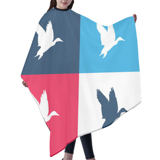 Personality  Bird Waterfowl Shape Blue And Red Four Color Minimal Icon Set Hair Cutting Cape