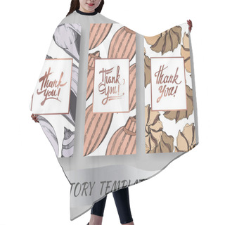 Personality  Vector Summer Beach Seashell. Black And White Engraved Ink Art.  Hair Cutting Cape