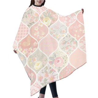 Personality  Seamless Patchwork Pattern With Flowers Hair Cutting Cape