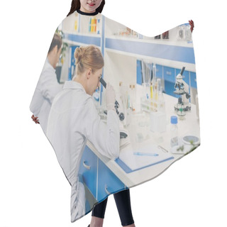 Personality  Scientists With Microscopes In Laboratory Hair Cutting Cape