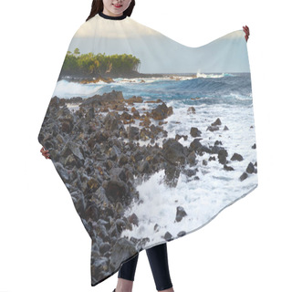 Personality  Waves On Rocky Beach  Hair Cutting Cape