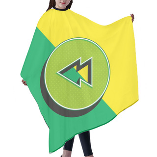 Personality  Backward Green And Yellow Modern 3d Vector Icon Logo Hair Cutting Cape