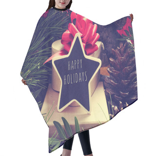 Personality  Star-shaped Chalkboard With The Text Happy Holidays Hair Cutting Cape