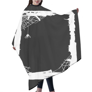 Personality  Halloween Abstract Background With Spiders In Web. Hair Cutting Cape