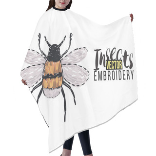 Personality  White Background With Insects, Vector Illustration Hair Cutting Cape