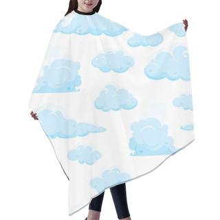 Personality  Light, White Sky With Clouds, Seamless Pattern Hair Cutting Cape