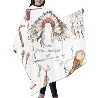 Personality  Ethnic Native American Set Colored Hair Cutting Cape