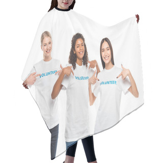 Personality  Volunteers Pointing At Signs On T-shirts Hair Cutting Cape