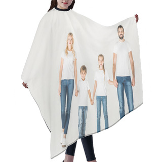 Personality  Happy Young Family Hair Cutting Cape