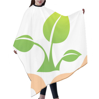 Personality  Illustration Of Green Plant In Human Hands, Environment Day Concept Hair Cutting Cape