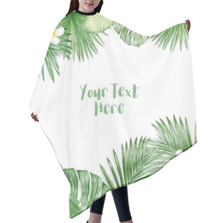 Personality  Watercolor Exotic Leaves Frame Hair Cutting Cape