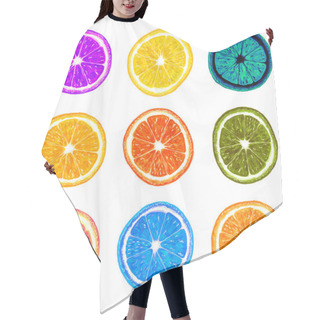 Personality  Set Of Varicolored Citrus Hair Cutting Cape