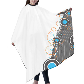 Personality  Funky Retro Circles Layout Hair Cutting Cape