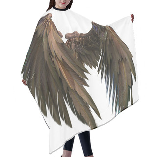 Personality  Pair Of Isolated Brown Angel Style Wings With 3D Feathers On White Background, 3D Illustration, 3D Rendering Hair Cutting Cape