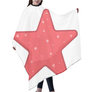 Personality  Red Starfish Icon, Cartoon Character Sea Animal Flat Style Vector Illustration Isolated On White Hair Cutting Cape