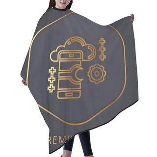 Personality  Application Golden Line Premium Logo Or Icon Hair Cutting Cape