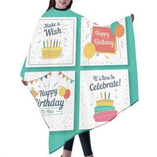 Personality  Set Of Birthday Greeting Cards Hair Cutting Cape