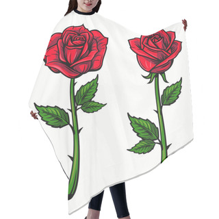 Personality  Red Rose Cartoon Hair Cutting Cape