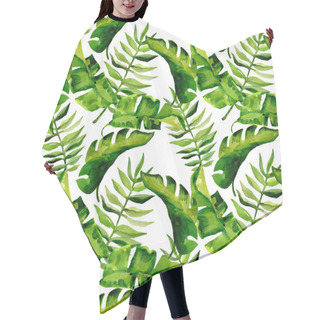 Personality  Tropical Hawaii Leaves Palm Tree Pattern In A Watercolor Style. Hair Cutting Cape