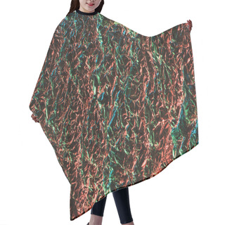 Personality  Top View Of Textured Crumpled Foil With Colorful Lighting In Darkness Hair Cutting Cape