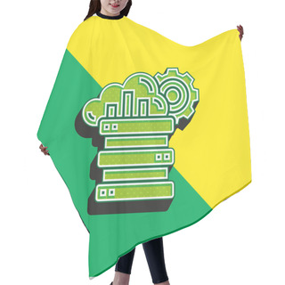 Personality  Big Data Green And Yellow Modern 3d Vector Icon Logo Hair Cutting Cape