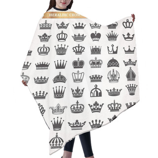 Personality  Big Set Of Crown Silhouette Icons Hair Cutting Cape