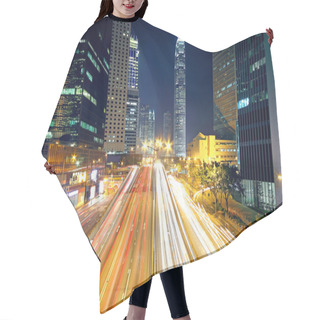 Personality  Colorful City Night With Lights Of Cars Motion Blurred In Hong K Hair Cutting Cape