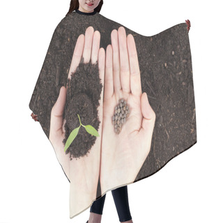 Personality  Hands With Plant And Seeds Hair Cutting Cape