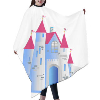 Personality  Princess Castle Vector Illustration Hair Cutting Cape