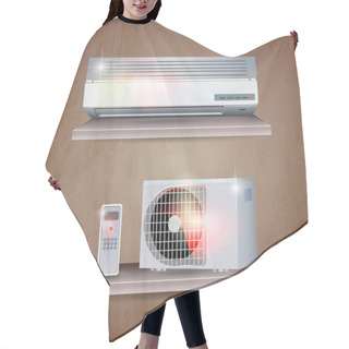 Personality  Air Conditioner Vector Set Hair Cutting Cape