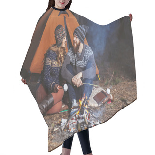Personality  Couple Of Hikers Fried Marmalade Hair Cutting Cape