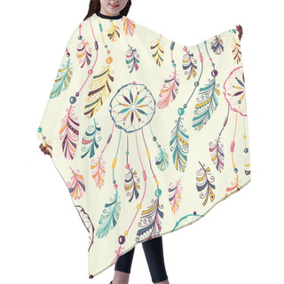 Personality  Dream Catcher Seamless Pattern. Hair Cutting Cape