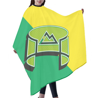 Personality  360 View Green And Yellow Modern 3d Vector Icon Logo Hair Cutting Cape