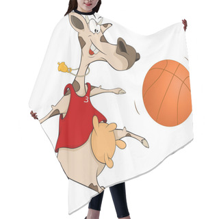 Personality  Cow The Basketball Player Cartoon Hair Cutting Cape