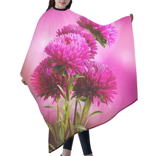 Personality  Aster Flowers Bouquet Art Design Hair Cutting Cape
