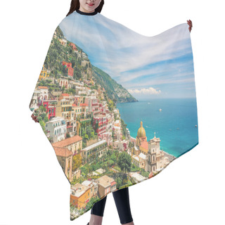 Personality  Aerial View Of Town Positano On Amalfi Coast, Campania, Italy, Europe Hair Cutting Cape