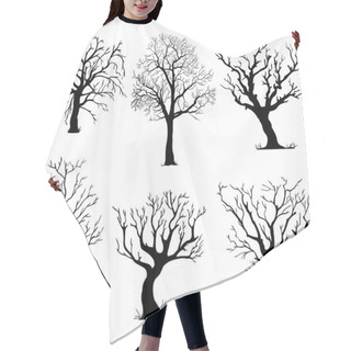 Personality  Vector Set Of Silhouettes Of Trees Hair Cutting Cape