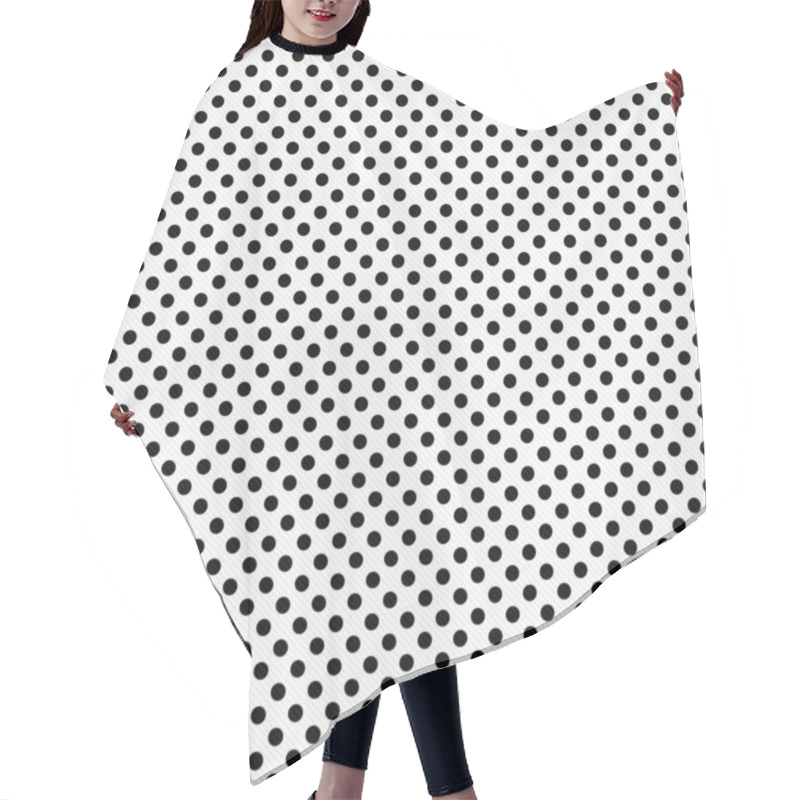 Personality  Black And White Small Polka Dots Pattern Repeat Background Hair Cutting Cape