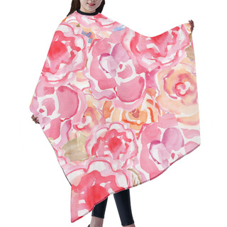 Personality  Rose Flowers In Watercolor Paintings. Hair Cutting Cape