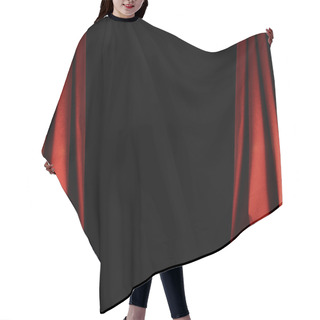 Personality  Red Curtain Background On Dark Hair Cutting Cape