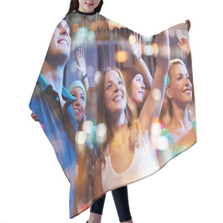 Personality  Group Of Happy Friends At Concert In Night Club Hair Cutting Cape