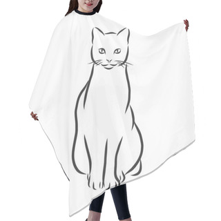 Personality  Cats, Black Lines. Linear Design. Cats, Vector Illustration.cat Hair Cutting Cape