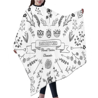 Personality  Hand-drawn Floral  Decorative Elements Hair Cutting Cape
