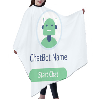 Personality  The Chat Bot Vector Design Illustration. Modern Flat Style. Chat Bot Icon . Logo Design. UI UX Element For Web Design.  Hair Cutting Cape