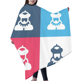 Personality  Baron Blue And Red Four Color Minimal Icon Set Hair Cutting Cape