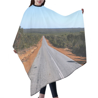 Personality  Sealed Outback Road Lined With Red Earth And Bushed Leading Towards Horizon Hair Cutting Cape