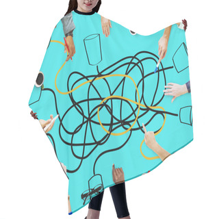 Personality  Communication Telecommunication Connection Concept Hair Cutting Cape