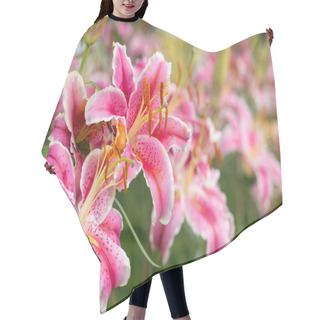 Personality  Pink Asiatic Lily Flowers  Hair Cutting Cape